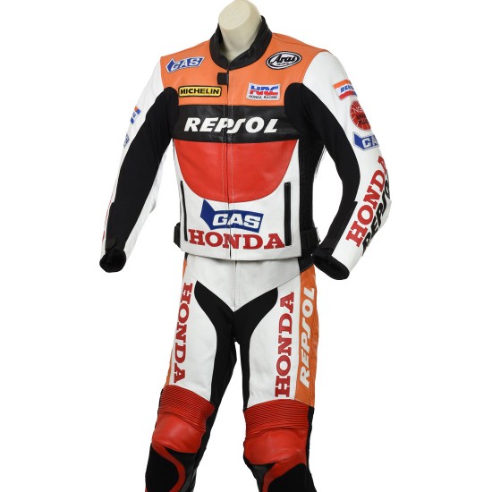 Classic Honda Repsol Gas Leather Biker Suit